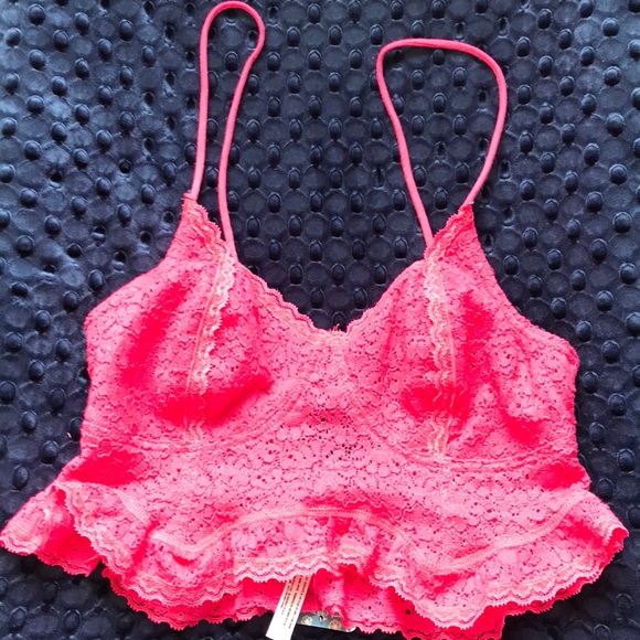 Free People Fleur de Lys Crop Camisole Pink - Picture 3 of 4